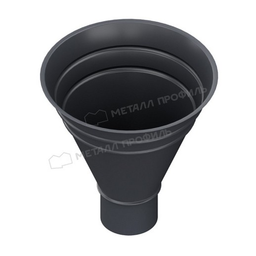 Воронка водосборная МЕТАЛЛ ПРОФИЛЬ Foramina PUR 125/100 RAL 7024, серый графит