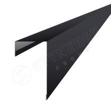 Планка торцевая фасадная 3000 Фальц Stynergy (CORUNDUM50-RAL9005-0.5)