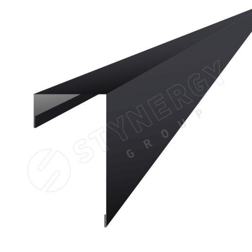Планка торцевая фасадная 3000 Фальц Stynergy (CORUNDUM50-RAL9005-0.5)