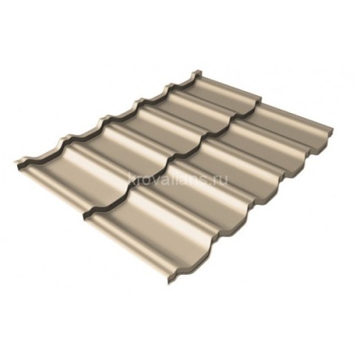 Металлочерепица Grand Line (Гранд Лайн) квинта Uno c 3D резом 0,45 PE RAL 1014 /1 кв.м./