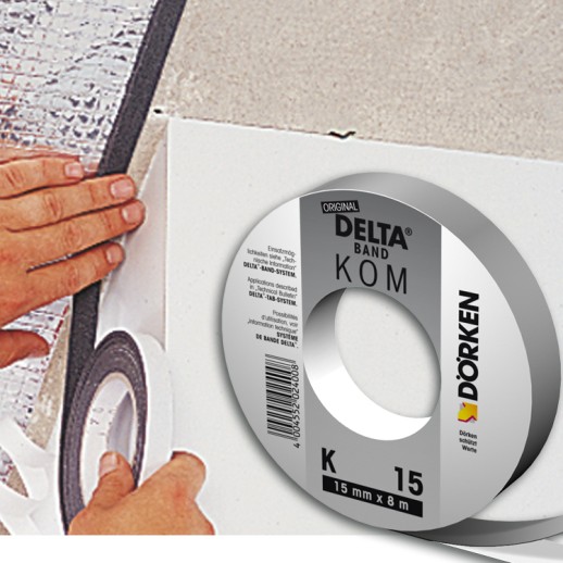 Delta-Kom-Band K15, псул 15мм х 8м (для примыкания пароизоляции к стенам) 1 рулон