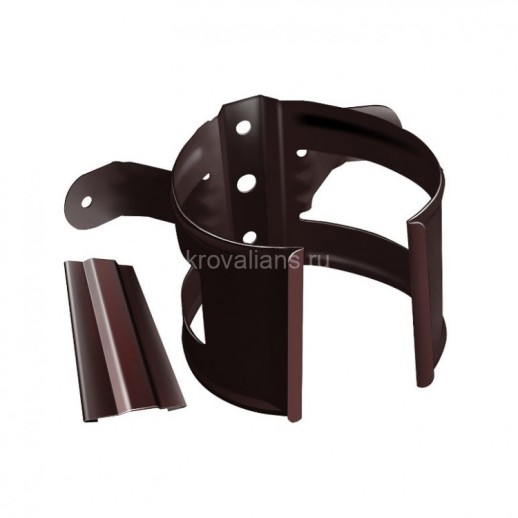 GL Standart 120/87 Хомут трубы металлический на дерево Grand Line ПВХ коричневый (RR 32)(100 шт./уп)