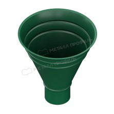 Воронка водосборная МЕТАЛЛ ПРОФИЛЬ Foramina PUR 125/100 6005, зеленый