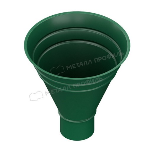 Воронка водосборная МЕТАЛЛ ПРОФИЛЬ Foramina PUR 125/100 6005, зеленый