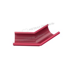 Угол желоба наружный 135 градусов МЕТАЛЛ ПРОФИЛЬ Foramina PUR 125/100 RAL 3005, красное вино