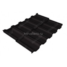 Металлочерепица Grand Line (Гранд Лайн) квинта Uno c 3D резом 0,45 Drap ST RAL 9005 /1 кв.м./