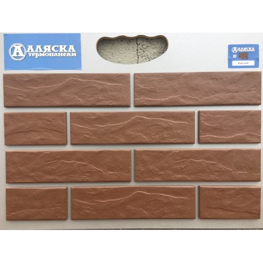 Термопанель АЛЯСКА Braun rustik (1,140х0,596х60мм) 0,65м2 60шт/палл