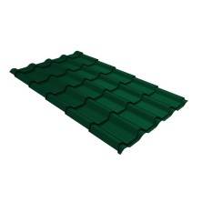 Металлочерепица камея 0,5 Satin Matt RAL 6005 зеленый мох