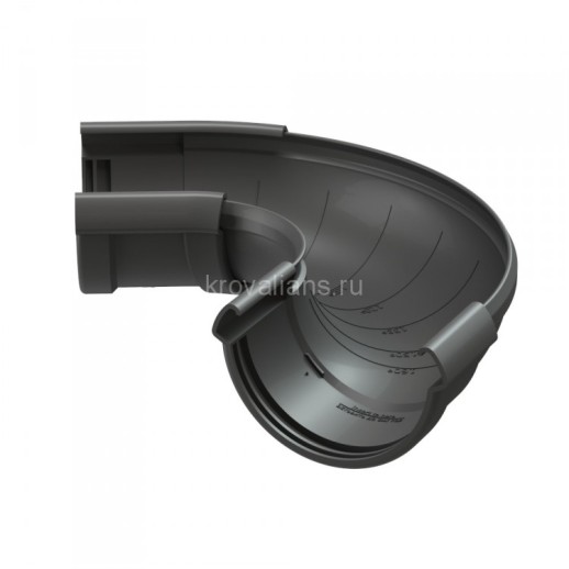 Docke LUX 140/100 мм Угловой элемент регулируемый 60-160 гр Графит, 8шт/уп