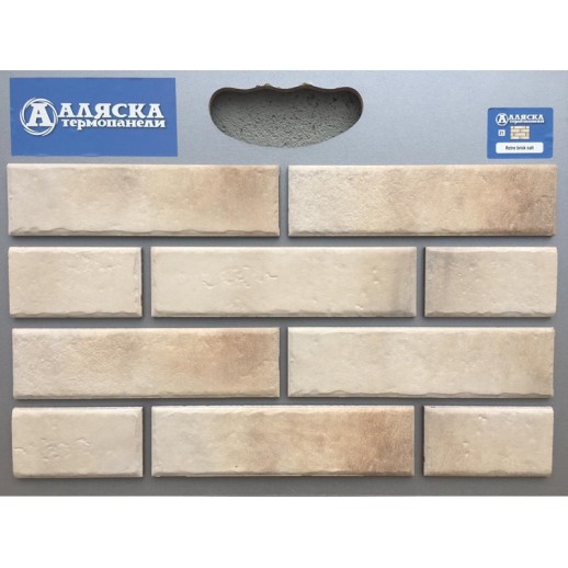Термопанель АЛЯСКА Retro brick salt (1,140х0,596х60мм) 0,65м2 60шт/палл