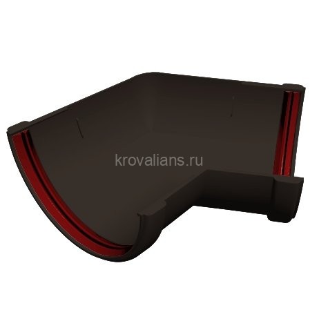 GL Standart 120/87 Угол желоба 135 град. универ. ПВХ Grand Line коричневый (RR32) (28 шт./уп.)