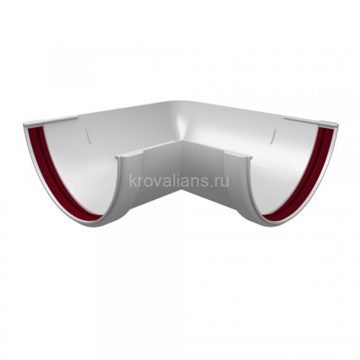 GL Дизайн 135/87 Угол желоба 90 град. 135 ПВХ Grand Line белый (RAL 9003)