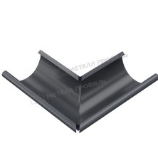 Угол желоба наружный МЕТАЛЛ ПРОФИЛЬ Foramina PUR 125/100 RAL 7024, серый графит