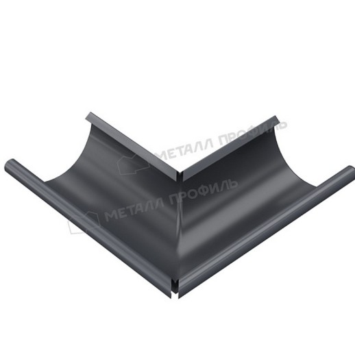 Угол желоба наружный МЕТАЛЛ ПРОФИЛЬ Foramina PUR 125/100 RAL 7024, серый графит