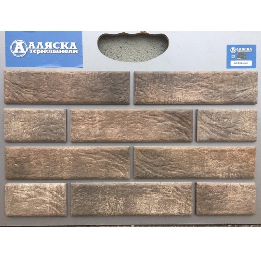 Термопанель АЛЯСКА Retro brick pepper (1,140х0,596х60мм) 0,65м2 60шт/палл