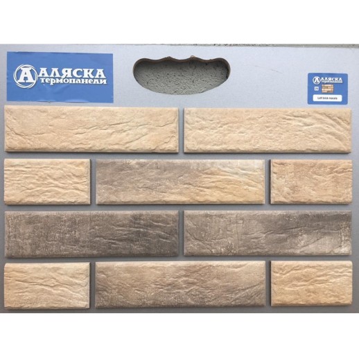Термопанель АЛЯСКА Retro brick masala (1,140х0,596х60мм) 0,65м2 60шт/палл