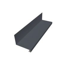 Планка примыкание нижнее к трубе фальц Grand Line 0,5 PurPro Matt 275 RAL 7024 мокрый асфальт (2м)