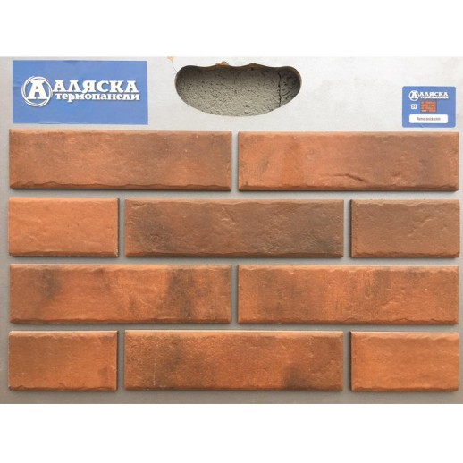 Термопанель АЛЯСКА Retro brick chili (1,140х0,596х60мм) 0,65м2 60шт/палл