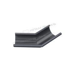 Угол желоба наружный 135 градусов МЕТАЛЛ ПРОФИЛЬ Foramina PUR 150/100 RAL 7024, серый