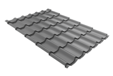Металлочерепица Классик ("Classic") 0,5 Satin RAL 9006 бело-алюминиевый
