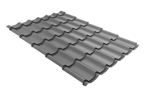 Металлочерепица Классик ("Classic") 0,5 Satin RAL 9006 бело-алюминиевый