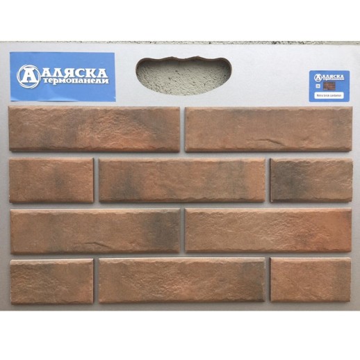 Термопанель АЛЯСКА Retro brick cardamon (1,140х0,596х60мм) 0,65м2 60шт/палл