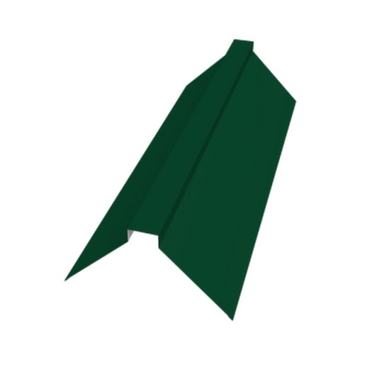 Планка конька плоского 115х30х115 0,4 PE с пленкой RAL 6005 зеленый мох (2м)