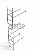 Комплект лестница фасадная BORGE (нижняя секция), 2,7м, серый графит (RAL 7024)