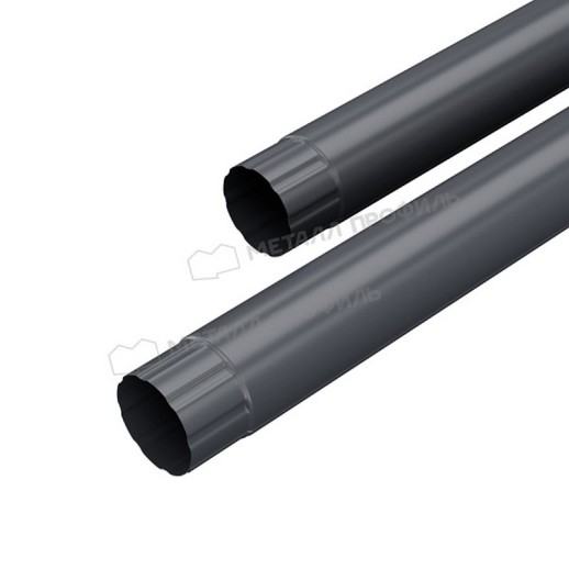 Труба соединительная МЕТАЛЛ ПРОФИЛЬ Foramina PUR 125/100 1м RAL 7024, серый графит
