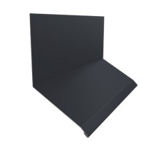 Планка примыкание верхнее к стене фальц Grand Line 150х130х20 0,5 Velur X RAL 7024 мокрый асфальт (3м)