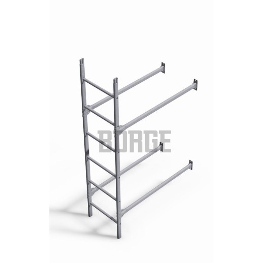 Комплект лестница фасадная BORGE (нижняя секция) 1,8м, сигнально-серый (RAL 7004)