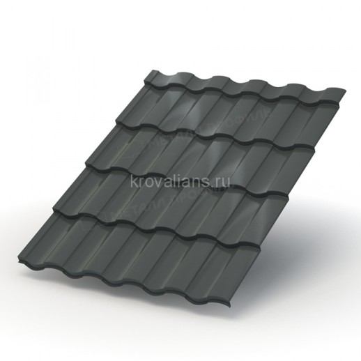 Металлочерепица МеталлПрофиль Монтекристо-ML (PURETAN-20-RR23-0.5) /1 кв.м./