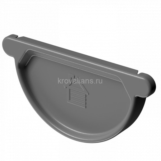 Docke STAL PREMIUM 125/90 мм Заглушка желоба Графит RAL7024 40шт/упак