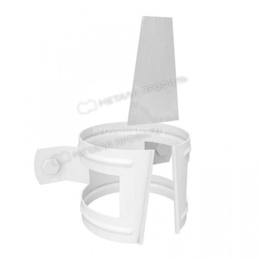 МП GS lite Держатель трубы, RAL 9003, белый D90 (на дерево)