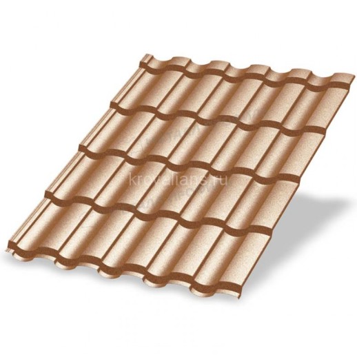 Металлочерепица МеталлПрофиль Монтекристо-S (PURMAN-20-Argillite-0.5) /1 кв.м./