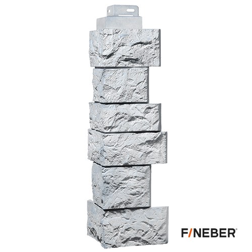 FineBer Угол наружный Камень дикий Жемчужный 485х143мм, 10шт/уп