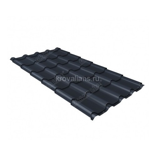 Металлочерепица Grand Line (Гранд Лайн) камея 0,45 Drap TX RAL 7024 /1 кв.м./