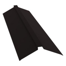 Планка конька плоского 150х40х150 0,5 Velur X RAL 9005 черный (2м)