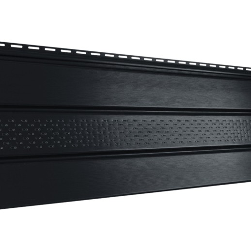 Софит Ю-Пласт ПРОФ перфорированный по центру графитовый 0,3 х 3м (1уп=10шт/9,0м2) (под заказ)