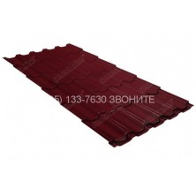 Металлочерепица квинта плюс GL 0,5 Satin RAL 3005 красное вино