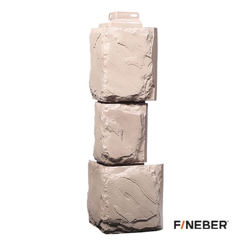 FineBer Угол наружный Камень крупный Песочный 459х141мм, 10шт/уп