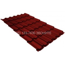 Металлочерепица квинта плюс GL 0,5 Satin RAL 3011 коричнево-красный