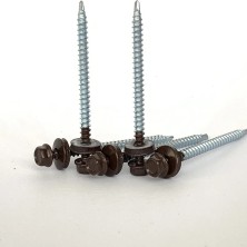 HomePro Саморез кровельный 4,8х70 RAL 8017 (100шт/уп) сверло №1