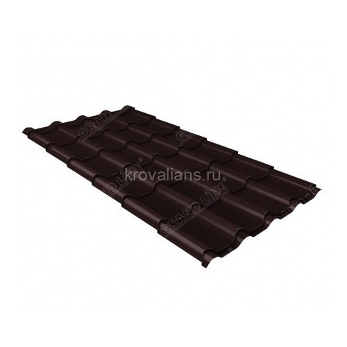 Металлочерепица Grand Line (Гранд Лайн) камея 0,45 Drap TX RAL 8017 /1 кв.м./