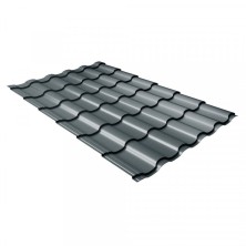 Металлочерепица кредо 0,5 Satin Matt TX RAL 7016 антрацитово-серый