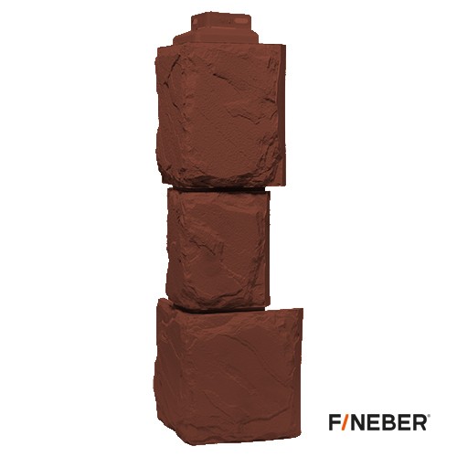 FineBer Угол наружный Камень крупный Коричневый 459х141мм, 10шт/уп
