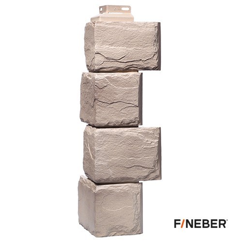 FineBer Угол наружный Камень природный Песочный 455х137мм, 10шт/уп