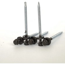 HomePro Саморез кровельный 4,8х70 RAL 8019 (100шт/уп) сверло №1