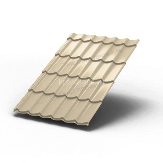 Металлочерепица МеталлПрофиль Ламонтерра-XL NormanMP (Полиэстер-01-5015-0.5) /1 кв.м./