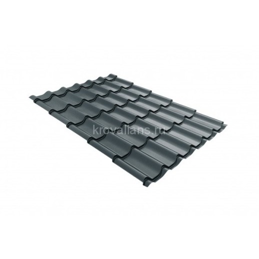 Металлочерепица классик Grand Line (Гранд Лайн) 0,5 Satin RAL 7016 /1 кв.м./